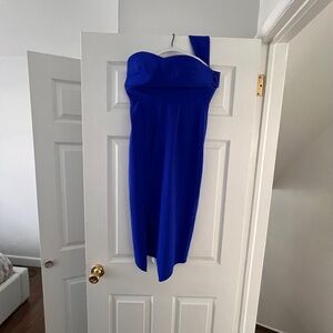 Elegant Blue Strapless Dress